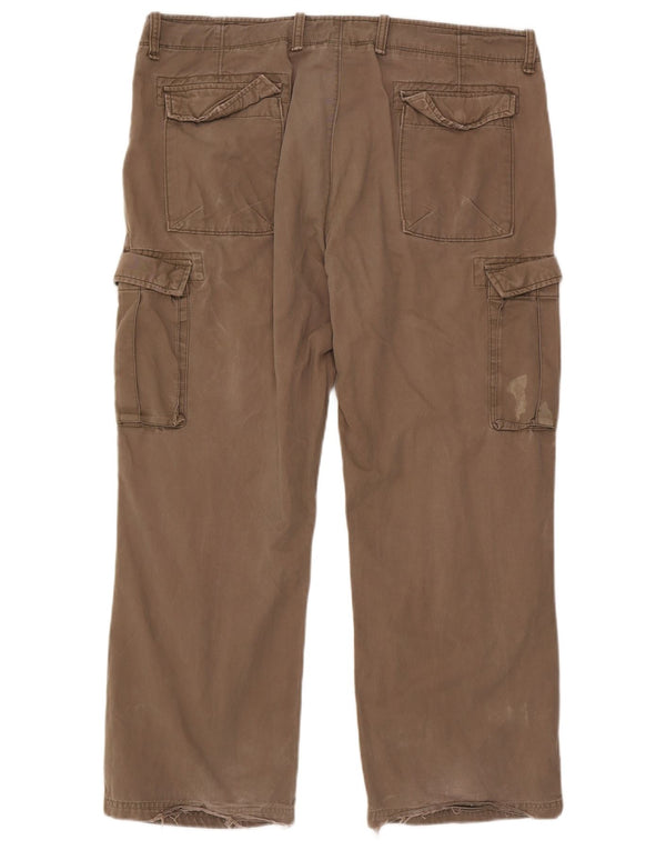 Gap Mens Straight Cargo Trousers W40 L28 Brown Cotton