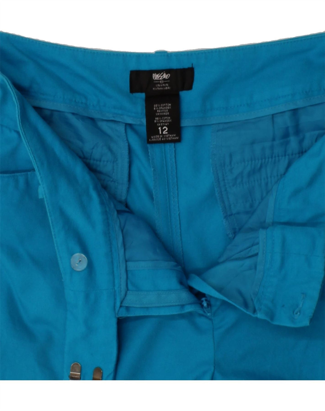 MOSSIMO Womens Slim Casual Trousers US 12 Large W34 L27 Blue Cotton Vintage Mossimo and Second-Hand Mossimo from Messina Hembry 