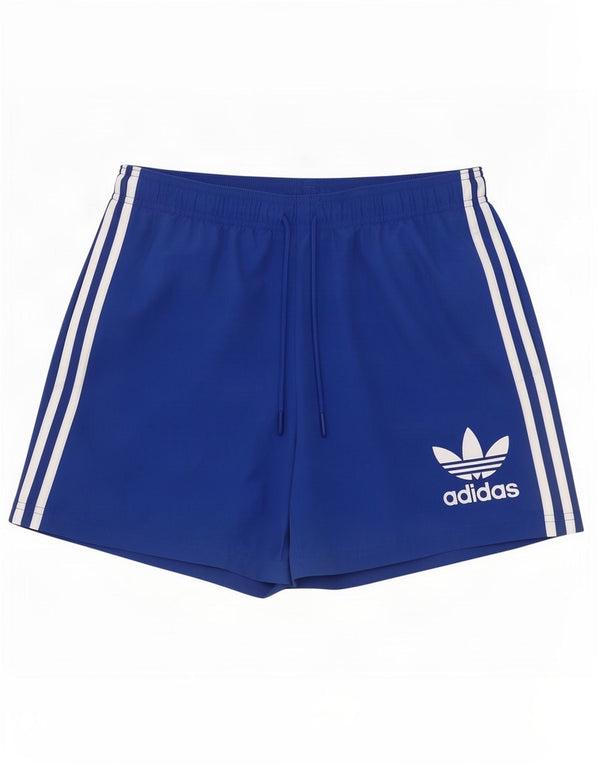 Shorts esportivos masculinos Adidas médio azul poliéster
