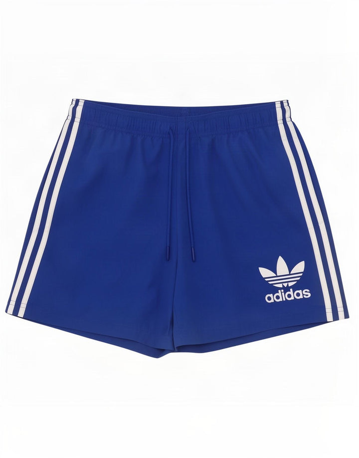 Shorts esportivos masculinos Adidas médio azul poliéster