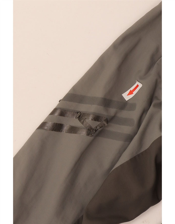 Jaqueta de chuva masculina Adidas UK 40 grande cinza colorblock nylon