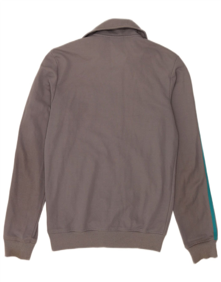 Adidas Mens Tracksuit Top Jacket Pequeno Cinza Colorblock Algodão