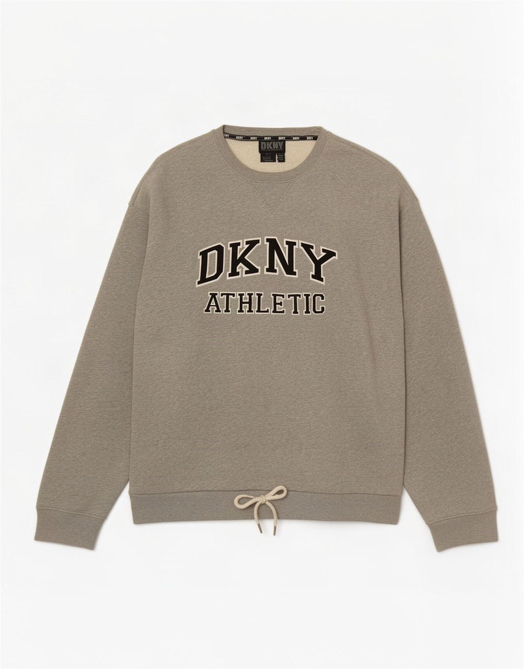 Suéter gráfico masculino Dkny grande algodão cinza