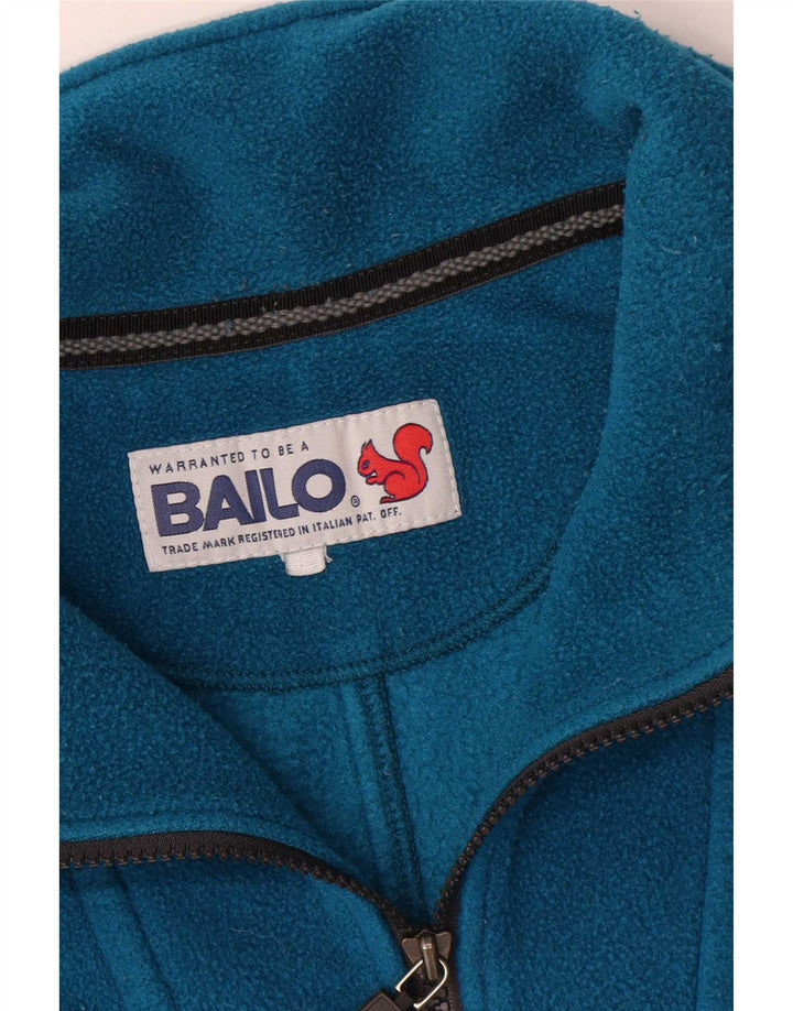 Suéter masculino Bailo de lã com zíper e gola grande azul poliéster