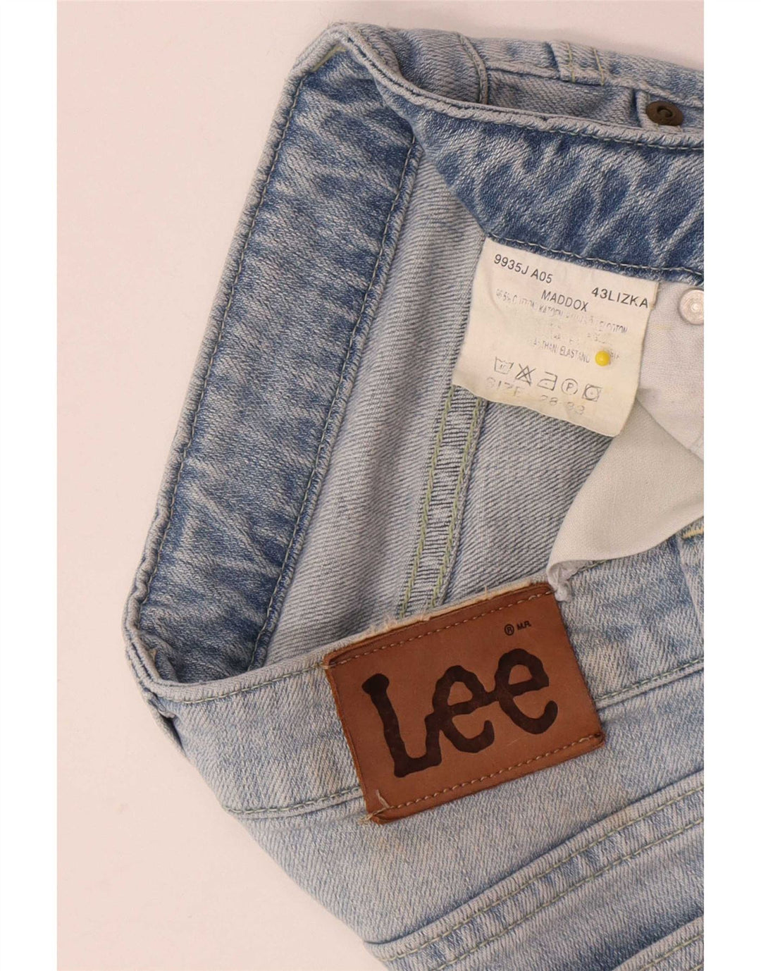 Lee Womens Maddox Slim Jeans W28 L33 Azul Algodão