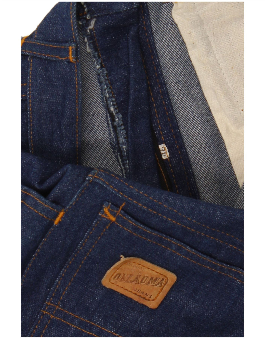 OKLAHOMA saia jeans feminina de cintura alta IT 46 grande W27 azul