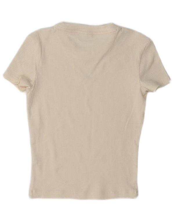 Camiseta feminina Puma Crop Graphic Top UK 10 Small Off White