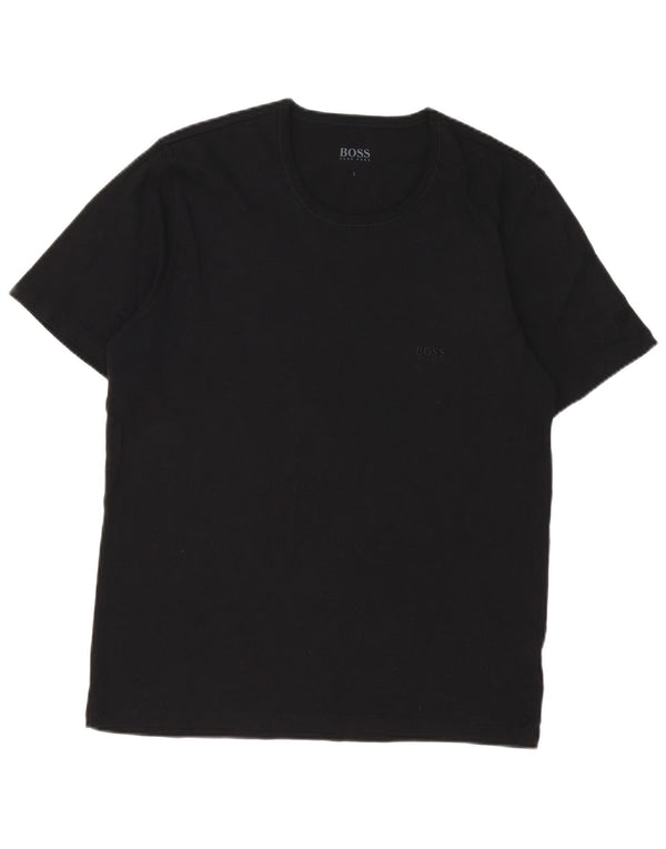 Camiseta masculina Hugo Boss grande algodão preto