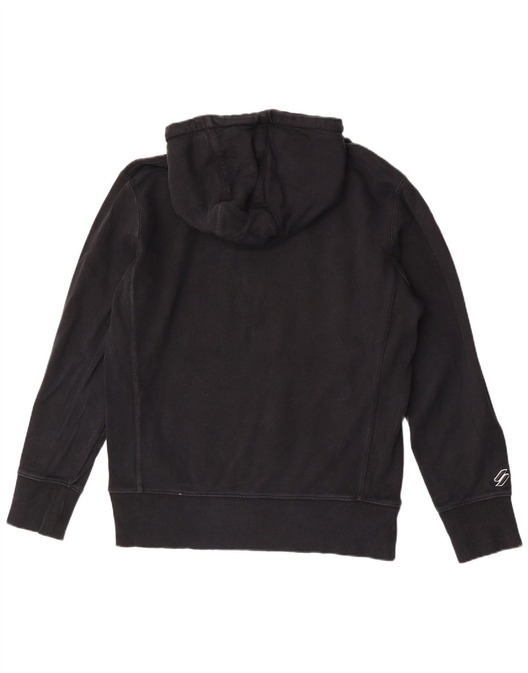 Superdry moletom com capuz masculino médio algodão preto