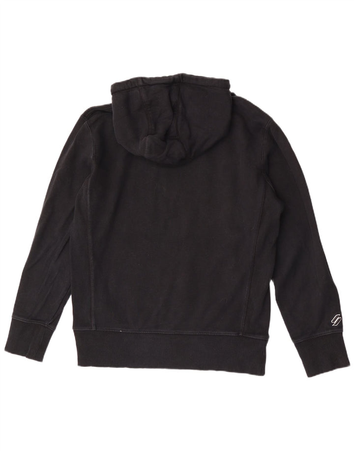 Superdry moletom com capuz masculino médio algodão preto