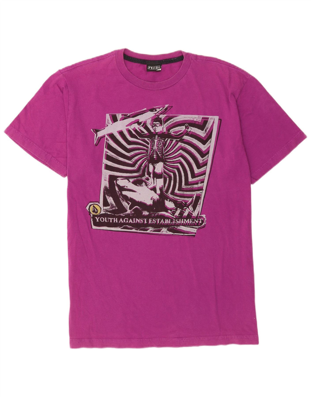Camiseta masculina gráfica Volcom grande roxo