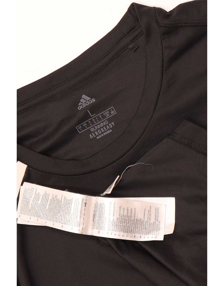 Adidas Mens Aeroready Camiseta Top Grande Poliéster Preto
