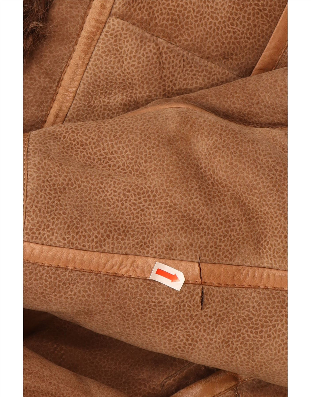 Casaco feminino VINTAGE de shearling Reino Unido 16 grande estampa animal marrom