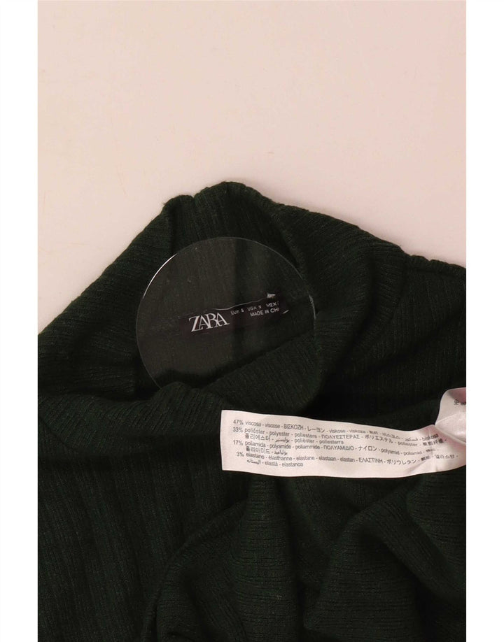Blusa feminina Zara Top UK 8 pequena viscose verde
