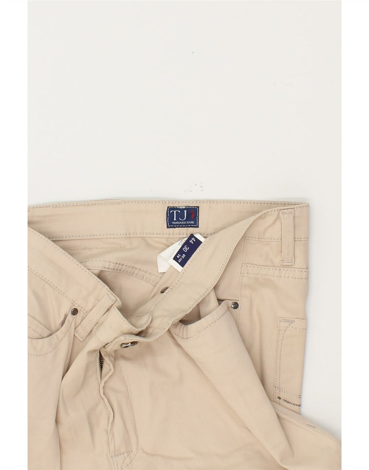 TRUSSARDI Womens Straight Casual Trousers W28 L30  Beige Cotton Vintage Trussardi and Second-Hand Trussardi from Messina Hembry 