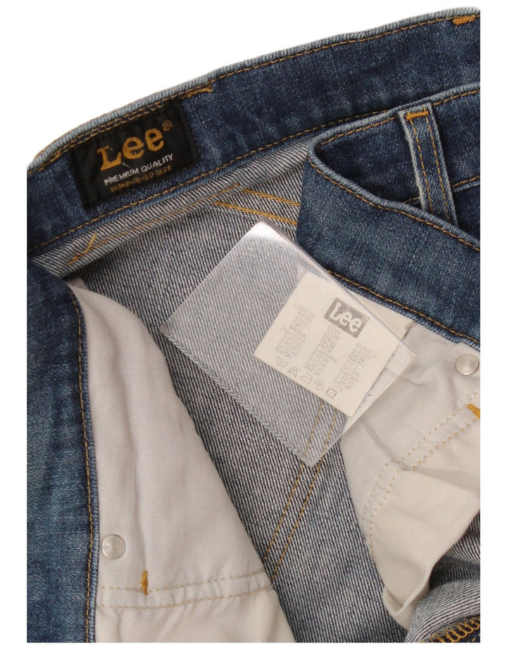 Lee Mens Straight Jeans W34 L30 Azul Algodão