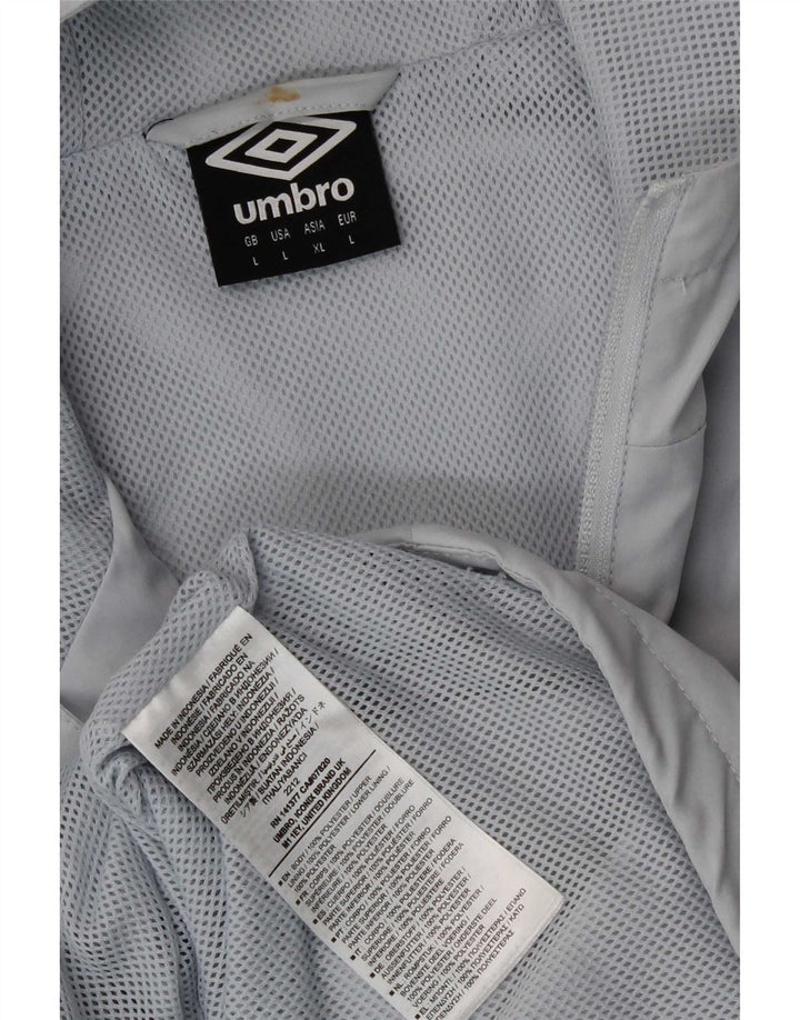 Jaqueta de chuva masculina Umbro Graphic com capuz Reino Unido 40 poliéster cinza grande