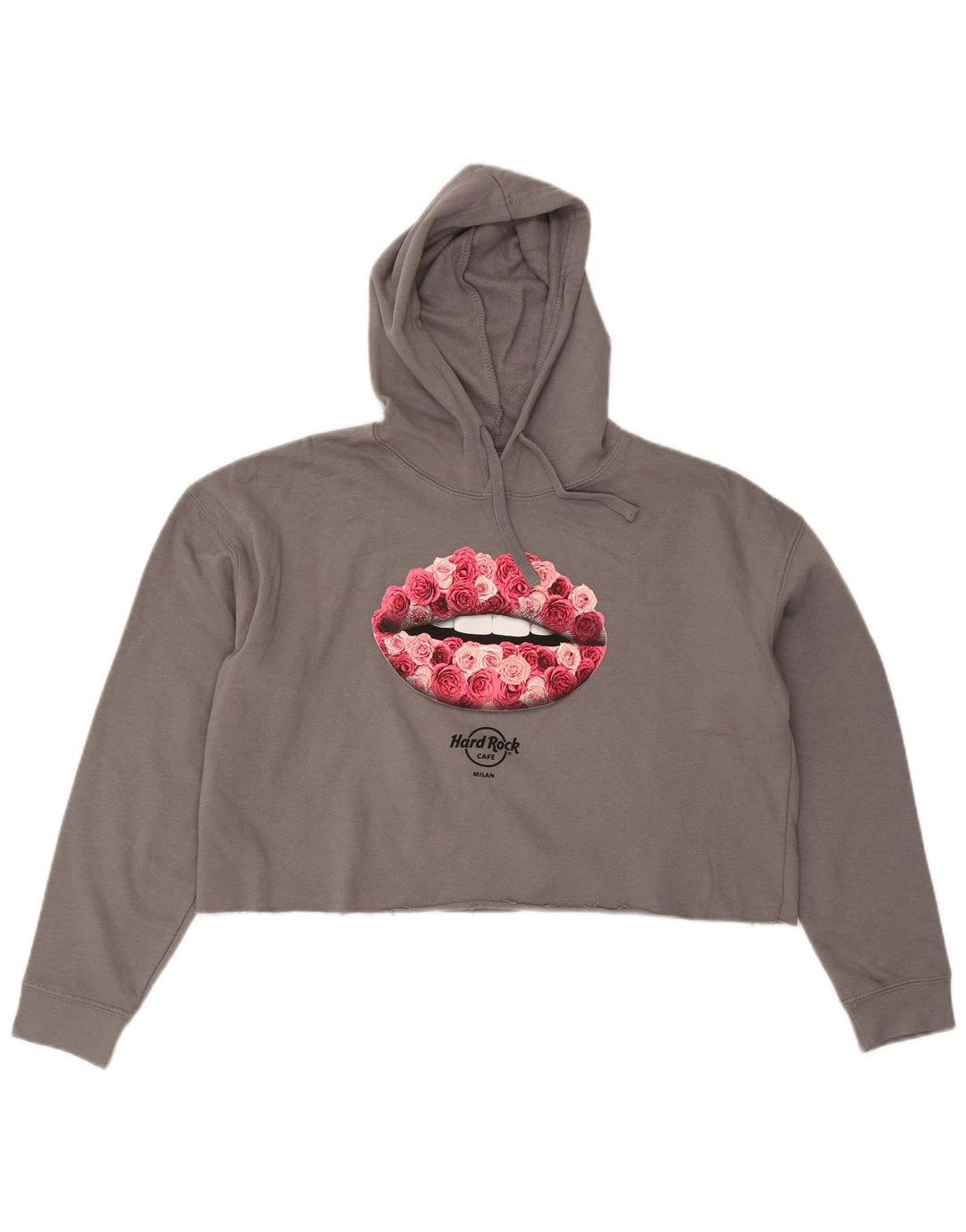 Suéter feminino com capuz HARD ROCK CAFE Milan Oversized Reino Unido 16 grande cinza