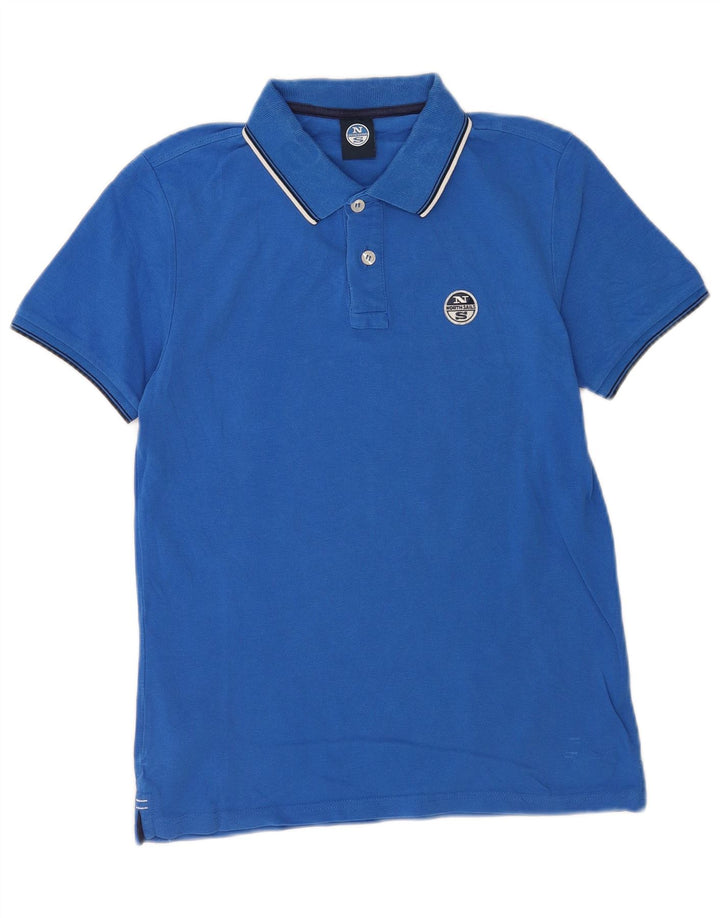 Camisa polo masculina North Sails pequena azul algodão