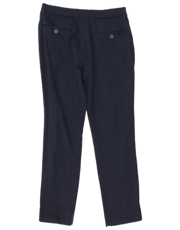 Marks & Spencer Womens Slim Casual Trousers W30 L29 Navy Blue Cotton