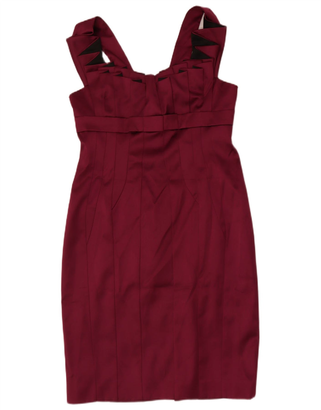 Vestido bodycon feminino sem mangas KAREN MILLEN Reino Unido 16 grande acetato cor de vinho