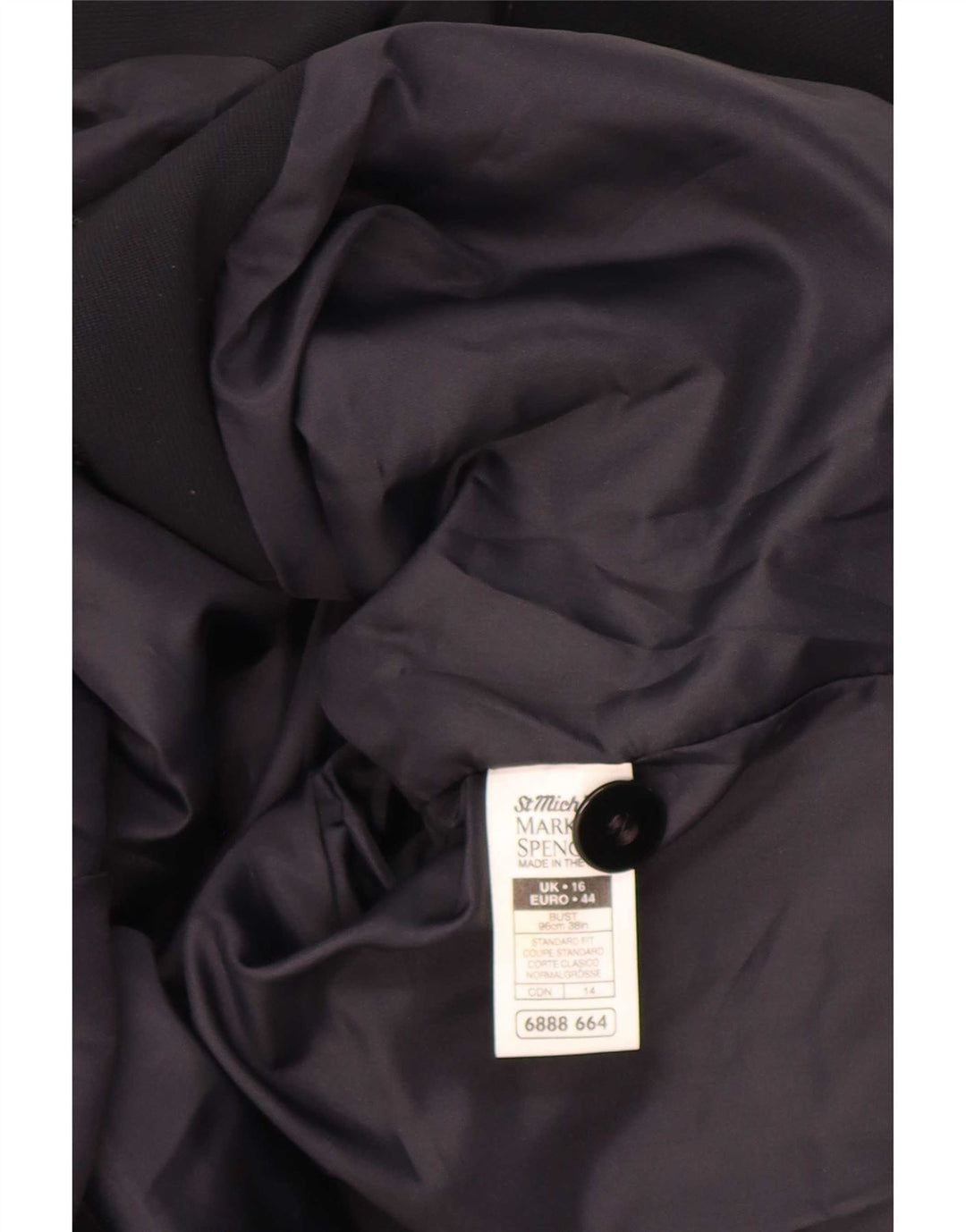 Jaqueta Blazer Marks & Spencer Feminina St. Michael 4 Botões Reino Unido 16 Grande Preto