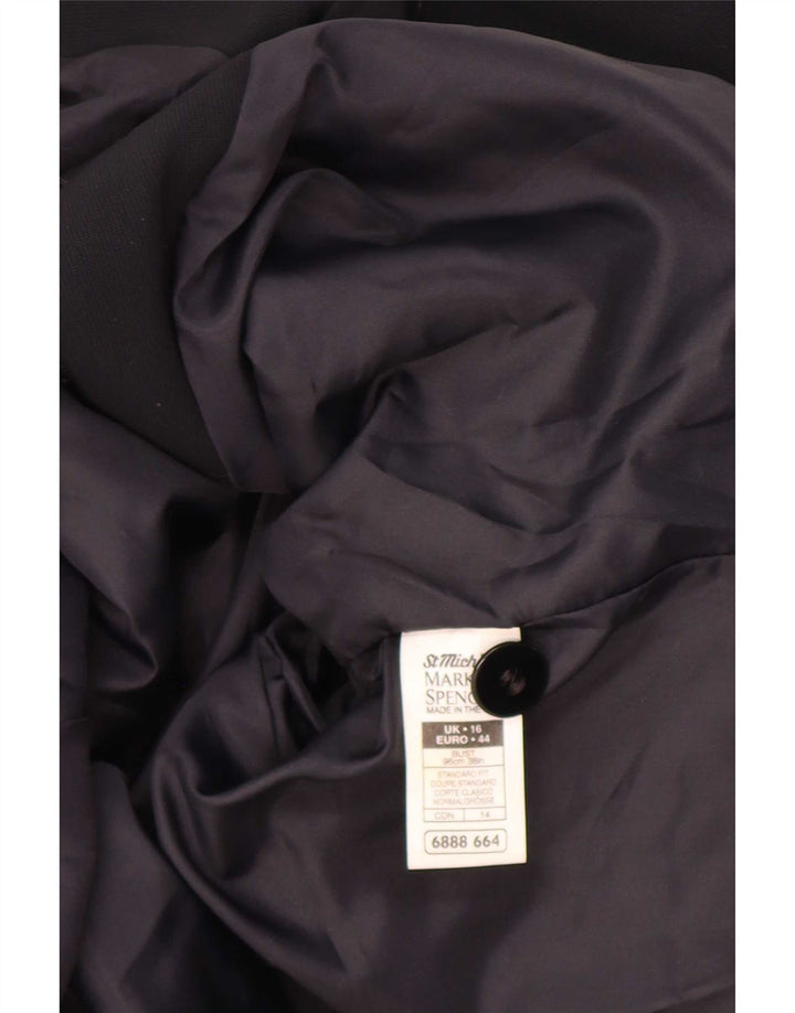 Jaqueta Blazer Marks & Spencer Feminina St. Michael 4 Botões Reino Unido 16 Grande Preto