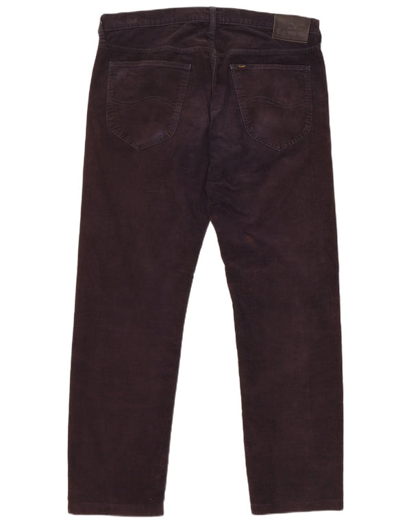 Calça Lee masculina Daren Zip Fly reta de veludo W34 L29 algodão azul marinho