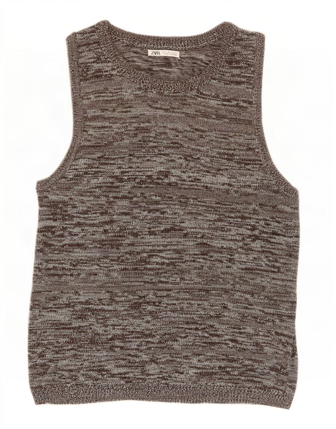 Regata masculina Zara com colete grande acrílico manchado cinza