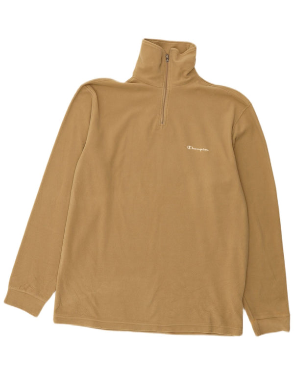 Jumper masculino Champion de lã com zíper e gola XL poliéster bege