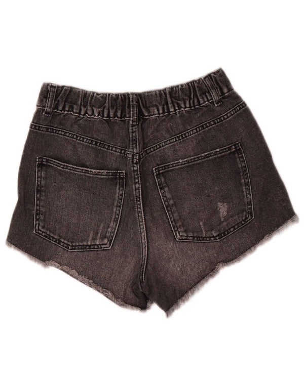 Zara Girls Shorts jeans desgastados 11-12 anos W26 cinza