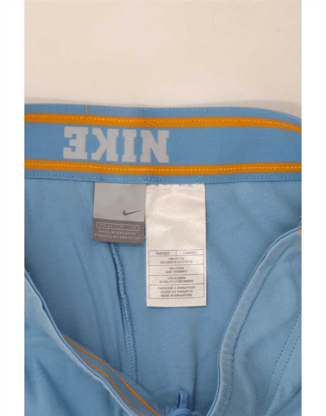 Shorts esportivos femininos Nike UK 10 pequeno azul algodão