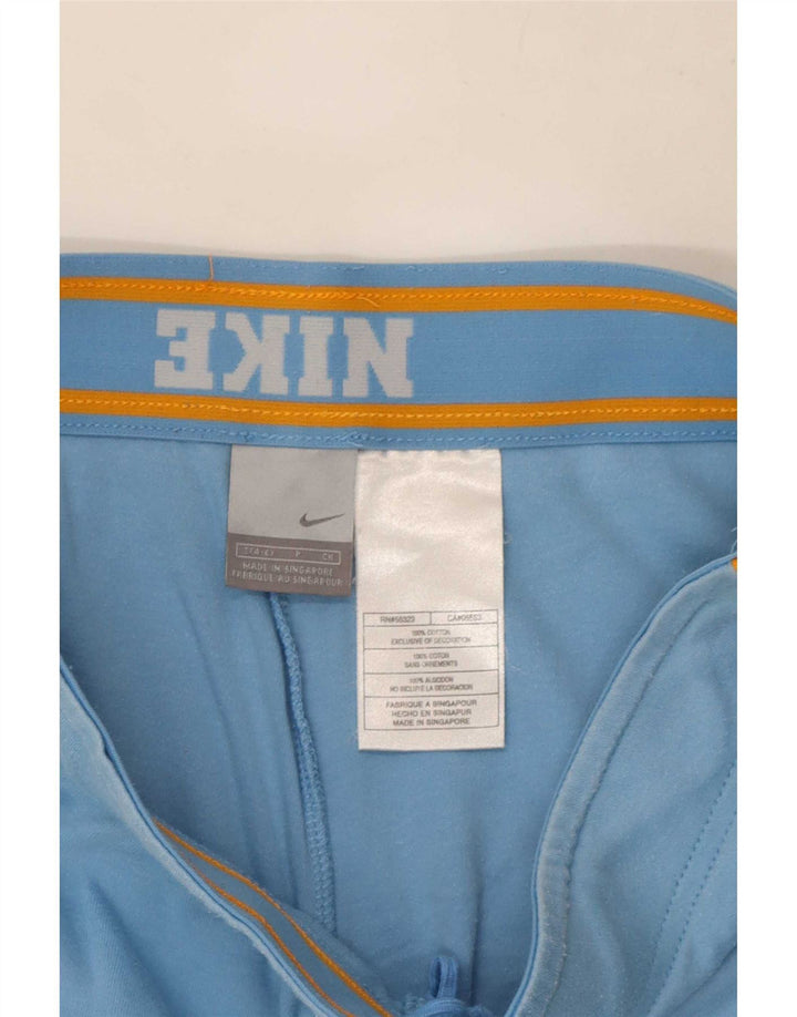 Shorts esportivos femininos Nike UK 10 pequeno azul algodão