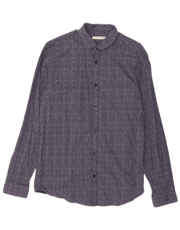 Camisa masculina Jack & Jones tamanho 42 grande algodão floral azul marinho