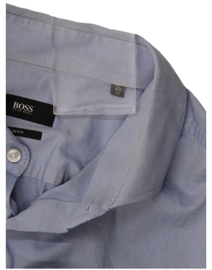 Camisa Slim Fit Masculina Hugo Boss Tamanho 43 17 XL Azul