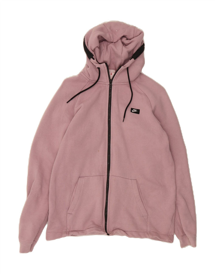 NIKE Womens Graphic Hoodie Jumper UK 12 Medium Pink Cotton Vintage Nike and Second-Hand Nike from Messina Hembry 