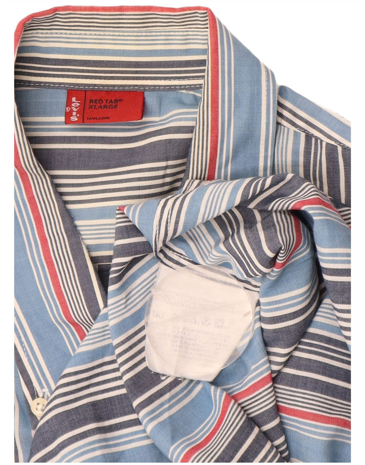 Camisa masculina LEVI'S XL de algodão listrado azul