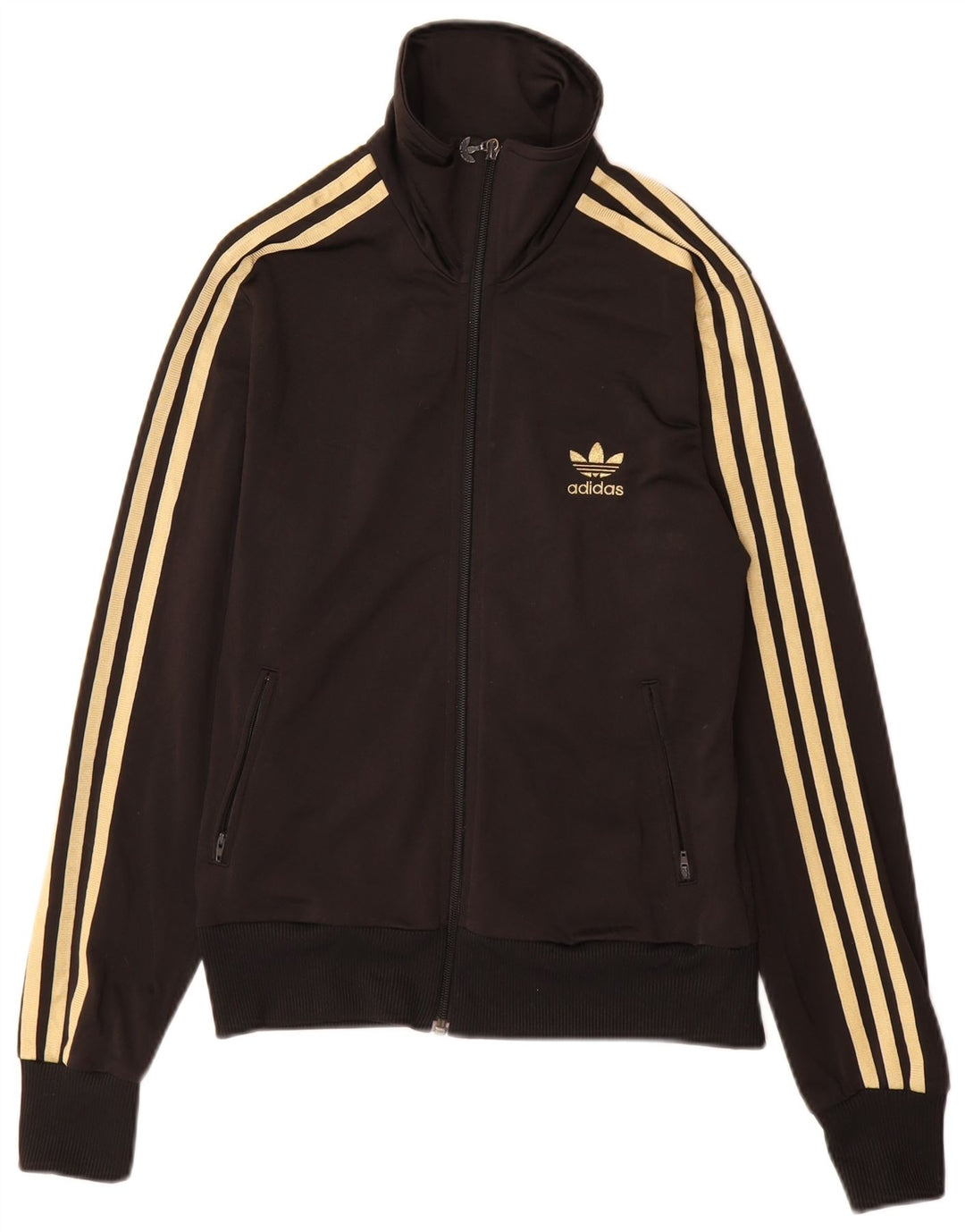 ADIDAS Womens Graphic Tracksuit Top Jacket IT 40 Pequeno Poliéster Preto