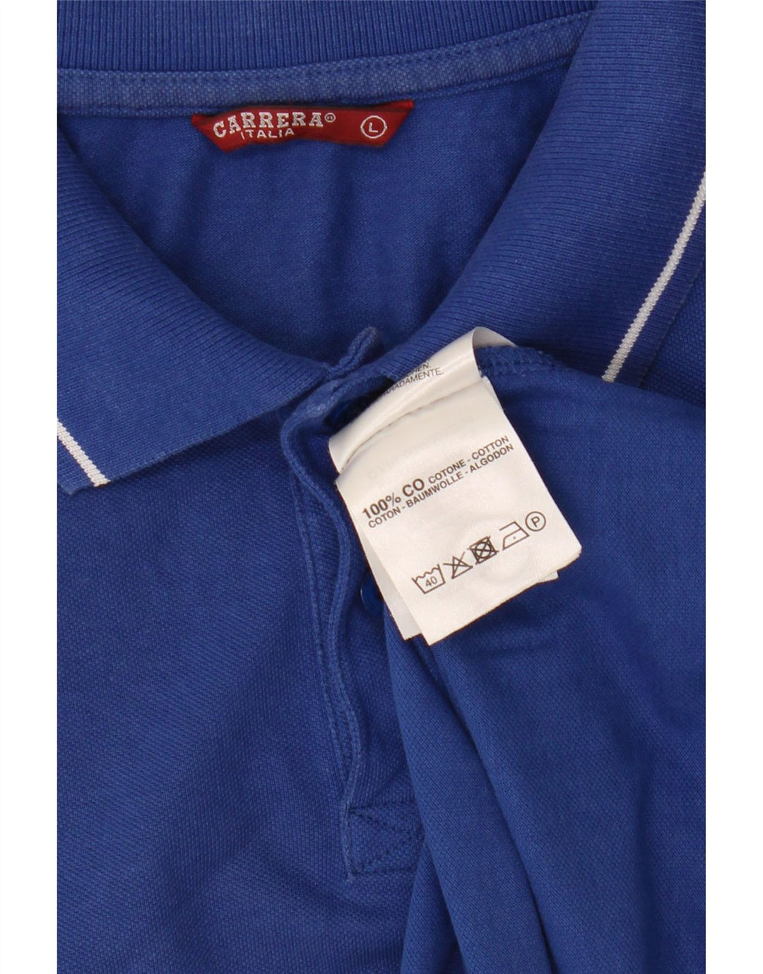 Camisa polo masculina CARRERA grande algodão azul marinho
