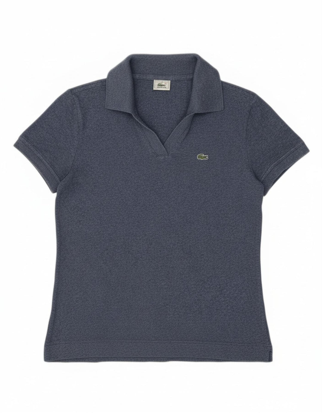 Camisa polo feminina Lacoste tamanho 40 médio algodão manchado azul marinho