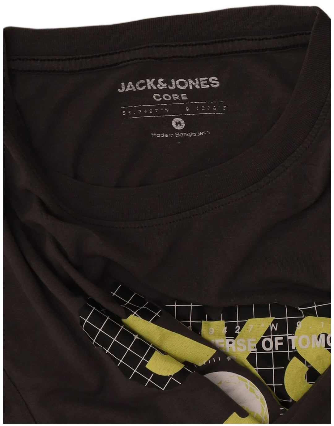 Camiseta gráfica masculina Jack & Jones cinza médio