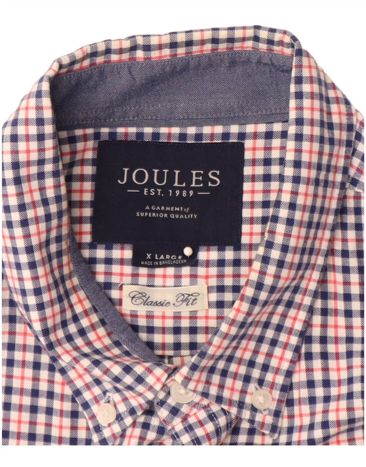 Camisa masculina de flanela JOULES Classic Fit XL algodão guingão multicolorido