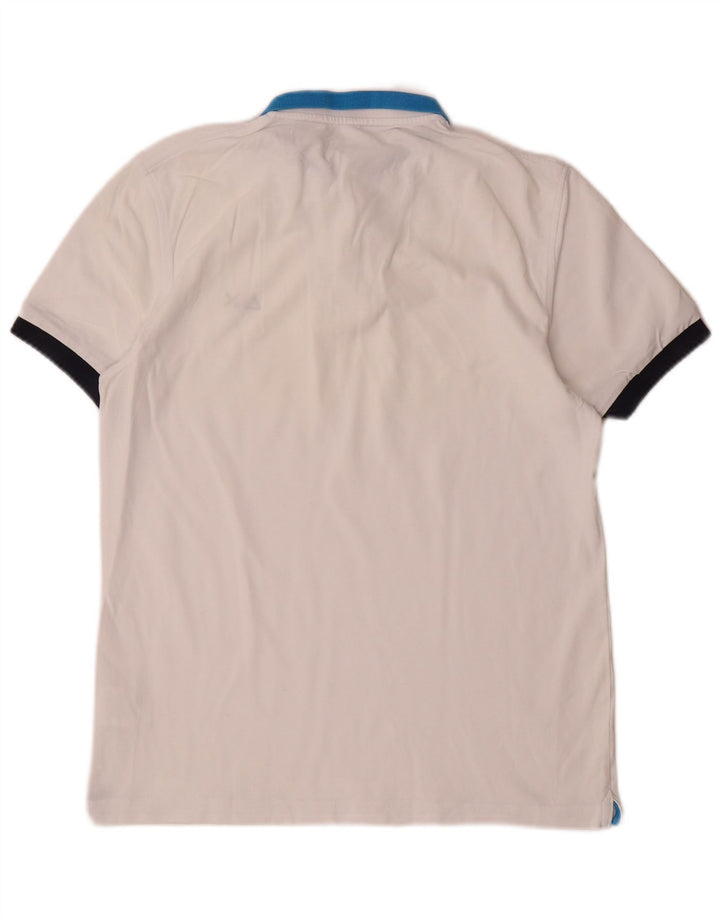Camisa polo masculina Sun68, algodão colorblock branco médio