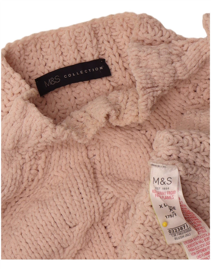 Suéter feminino Marks & Spencer com gola tartaruga grande tamanho Reino Unido 18 XL rosa