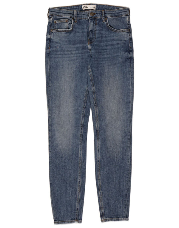 Zara Jeans Skinny Feminino UE 38 Pequeno W28 L28 Azul