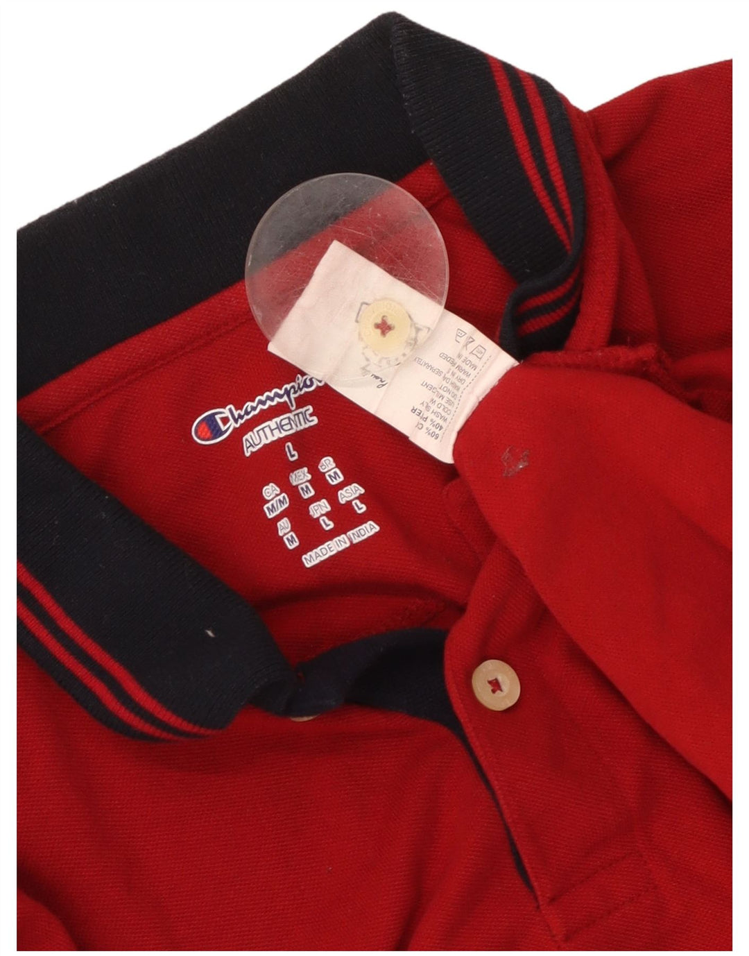 Camisa polo masculina CHAMPION grande algodão vermelho