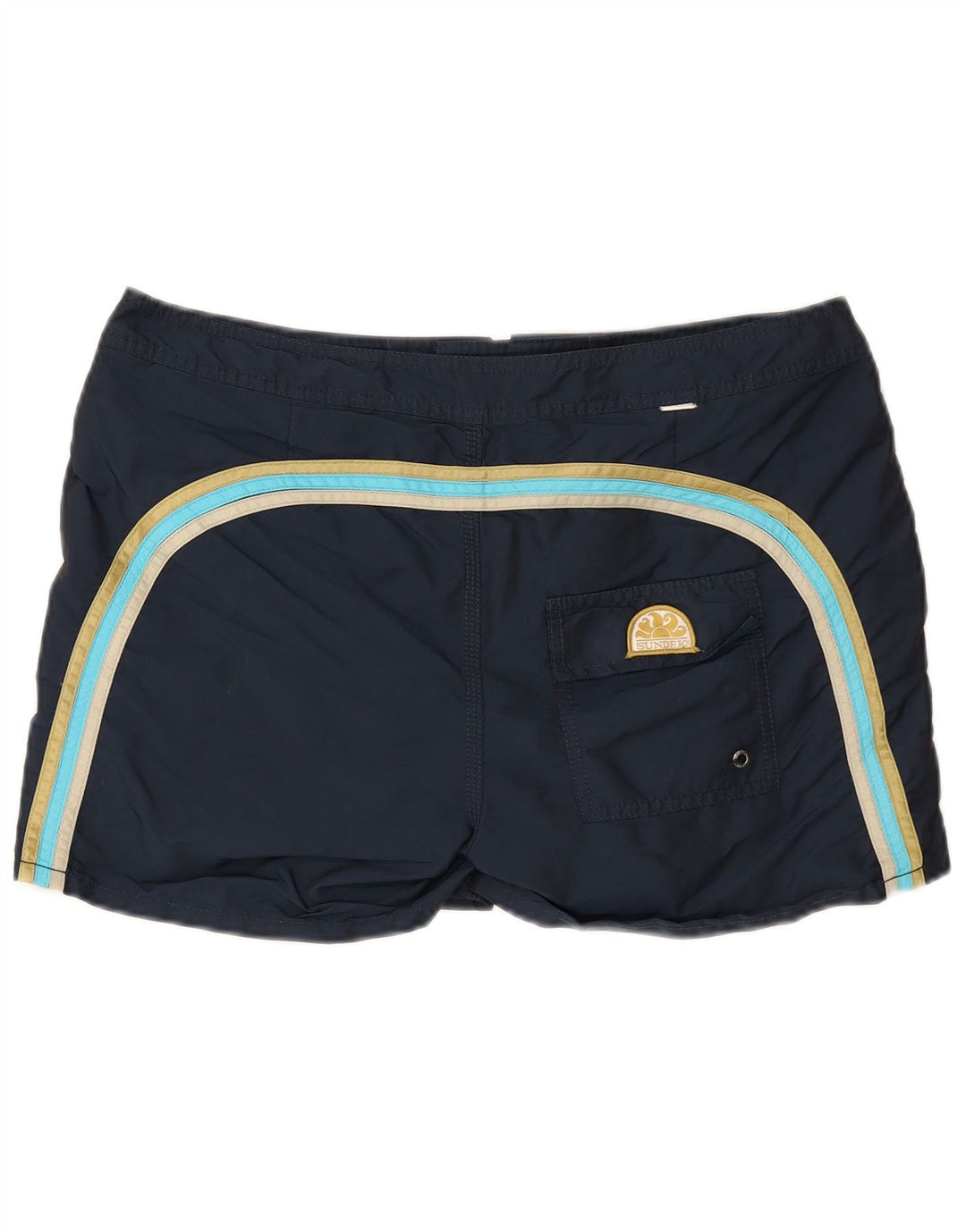 Shorts de natação masculino Sundek grande poliéster listrado azul marinho