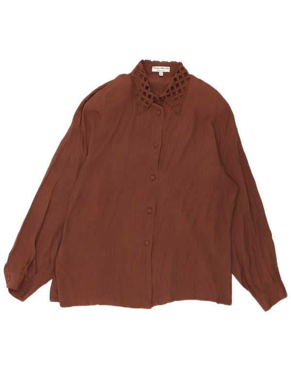 Blusa feminina vintage IT 50 XL acetato marrom