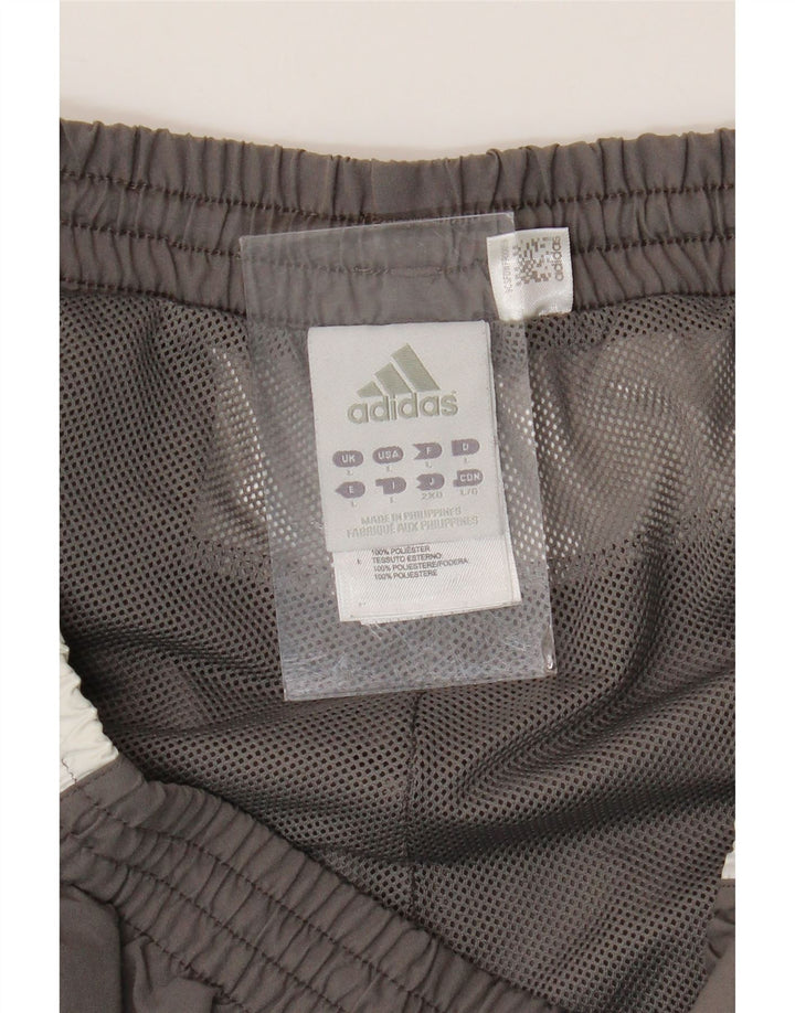 Calça de treino masculina ADIDAS grande cinza colorblock poliéster