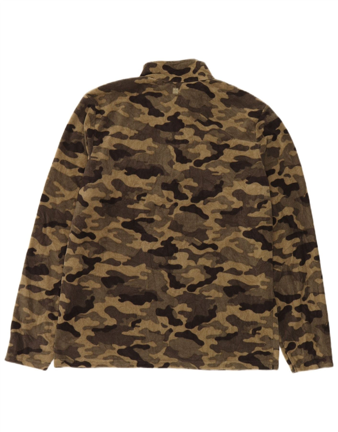 Mountain Warehouse Suéter masculino de lã com zíper e gola média camuflagem bege